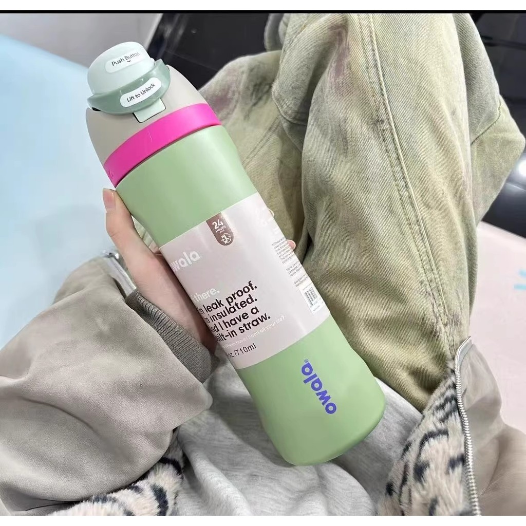 [soopy Bounce Cup] owala แฟชั่นขวดกีฬา 24oz แบบพกพาขนาดใหญ่-ความจุผลไม้ถ้วย 304 สแตนเลสกระติกน้ําร้อนถ้วย 12 ชั่วโมงเย็นน้ําหนักเบาฟิตเนสสไตล์ ราคา ถูกที่สุด ดีลบีเคเค แกลเลอรีภาพที่ 6