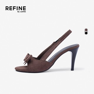 (Refine by Lovito) รองเท้าส้นสูงโบว์หรูสำหรับผู้หญิง LR20E03…