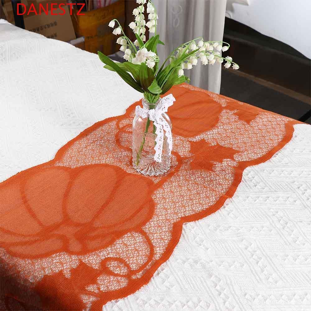 DANESTZ ผ้าปูโต๊ะ Fall For Party Pumpkin Maple Leaves 72 x 13 นิ้ว Table Cover