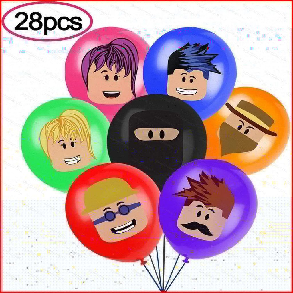 HQ ปาร์ตี้ธีมหุ่นยนต์ ตกแต่งบล็อก ชุดลูกโป่งยาง roblox