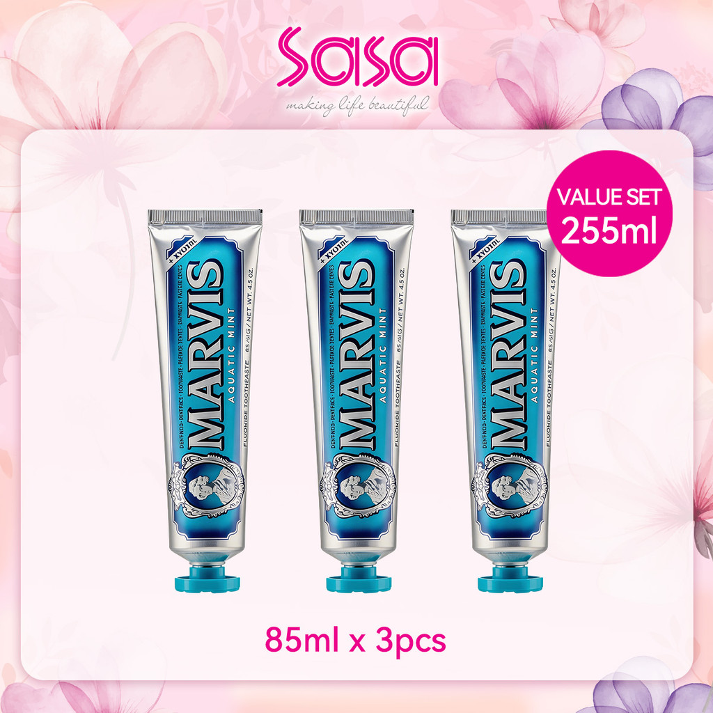Marvis Aquatic Mint Toothpaste Value Set  (85ml x 3pcs)