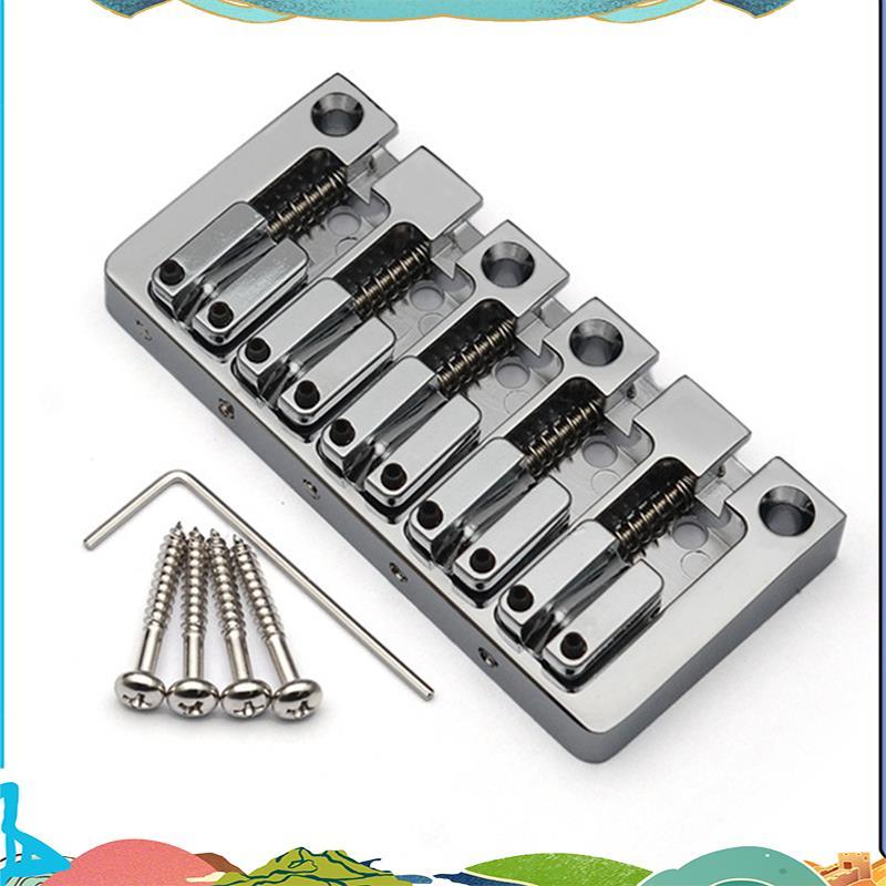 5-String Electric Bridge Flipping Saddle String Spacing 16.5MM Body Bottom Through Fix Bridge Silver