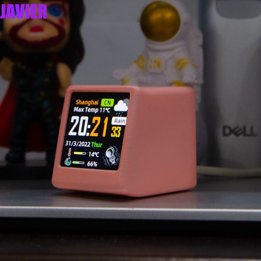 JAVIER นาฬิกาตั้งโต๊ะ WiFi, เวอร์ชันภาษาอังกฤษ LCD Digital Smart Weather Clock, WiFi อเนกประสงค์ Sim