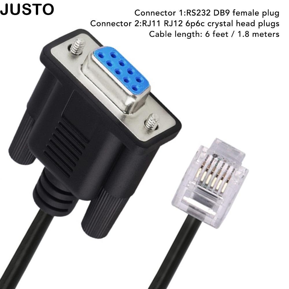 JUSTO 6P6C LAN , Plug and Play หญิง RS232 DB9Pin หญิง RJ11 RJ12, ป้องกันการรบกวน RS232 ถึง RJ11 RJ12