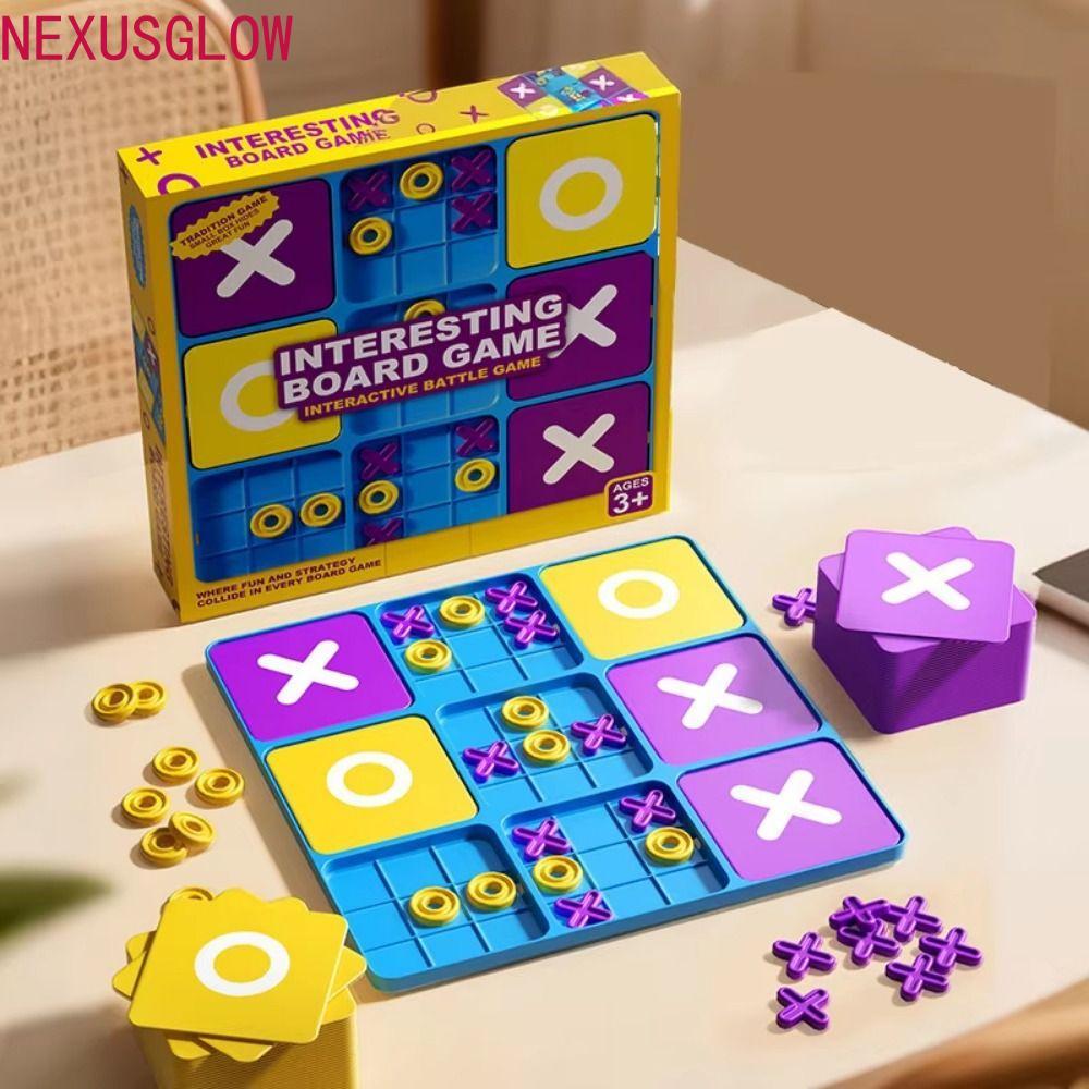 NEXUSGLOW Tic Tac Toe Board Game, Montessori Parent-Child Interactive Montessori Puzzle Table Game, 