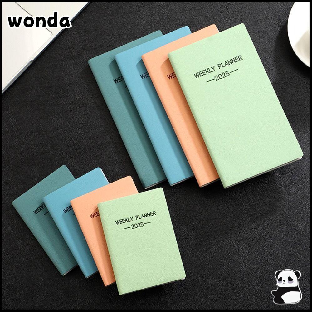 WONDA 2025 สมุดวางแผน To Do List A6/A7 2025 Agenda Book, Minimalist with Calendar Morandi Color Engl