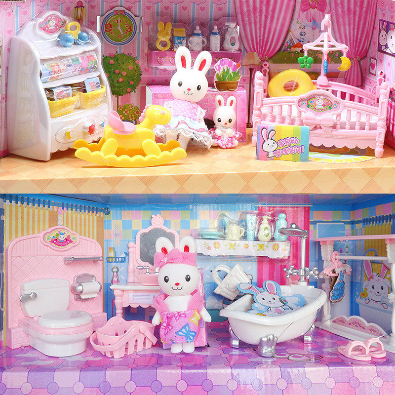 Cute Bunny Playhouse Set Girls' Toy Simulation Cooking Toy Set Gift