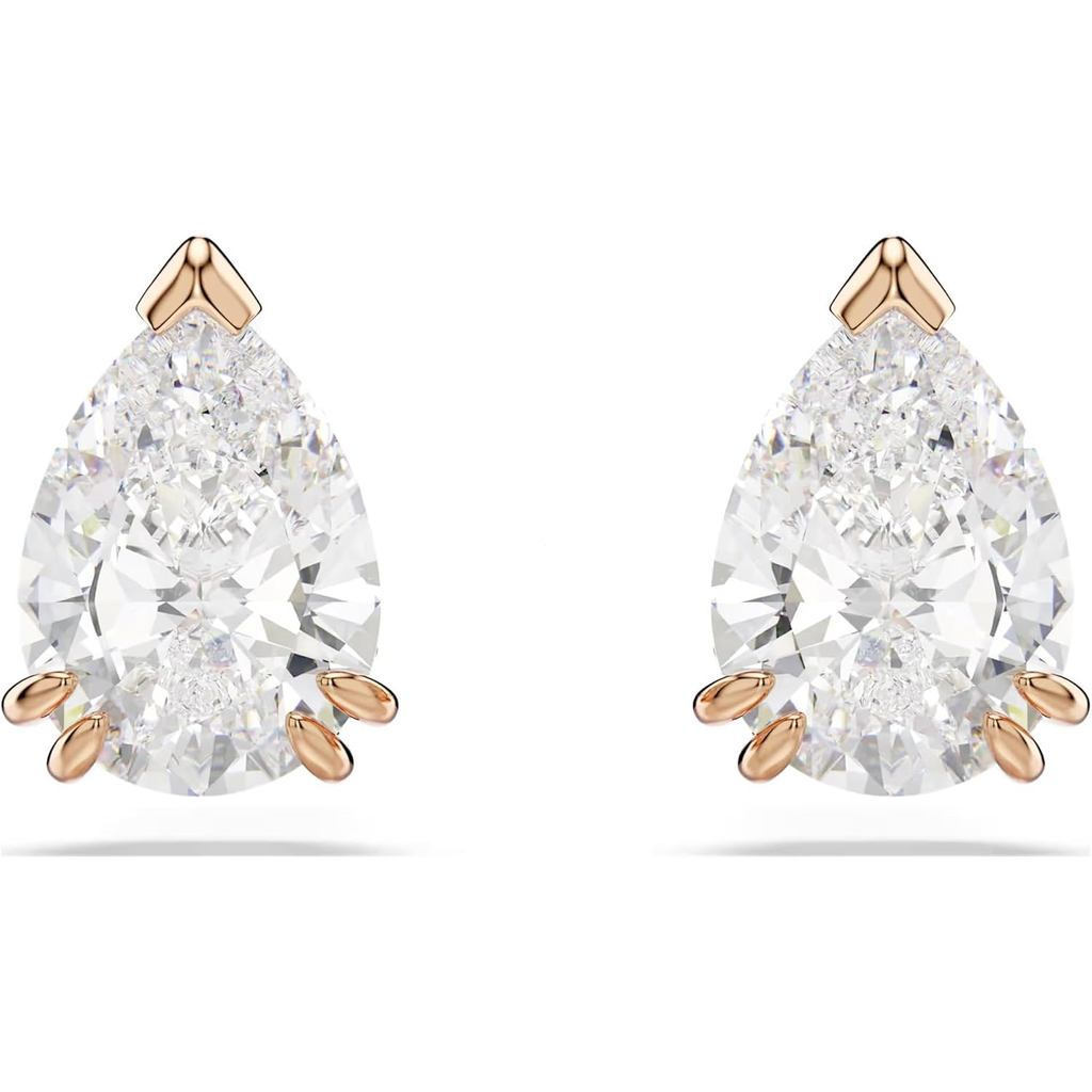 ต่างหูสตั๊ด Swarovski Stilla ลูกแพร์คัท สีโรสโทนทอง