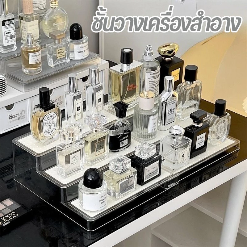 ชั้นวางเครื่องสำอาง ชั้นน้ำหอม ชั้นเครื่องปรุง ชั้นแสดงโมเดลที่สามารถยืดหดได้