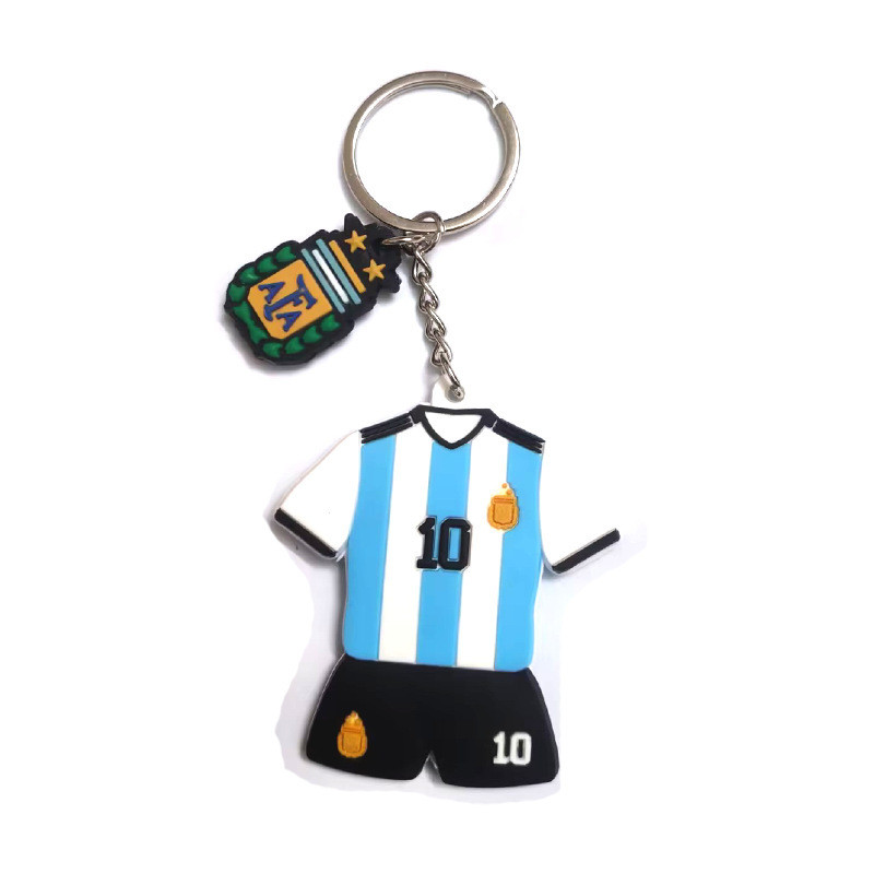Portugal Ronaldo Argentina Messi jersey พวงกุญแจ PVC ยางนุ่มพวงกุญแจจี้ของขวัญ