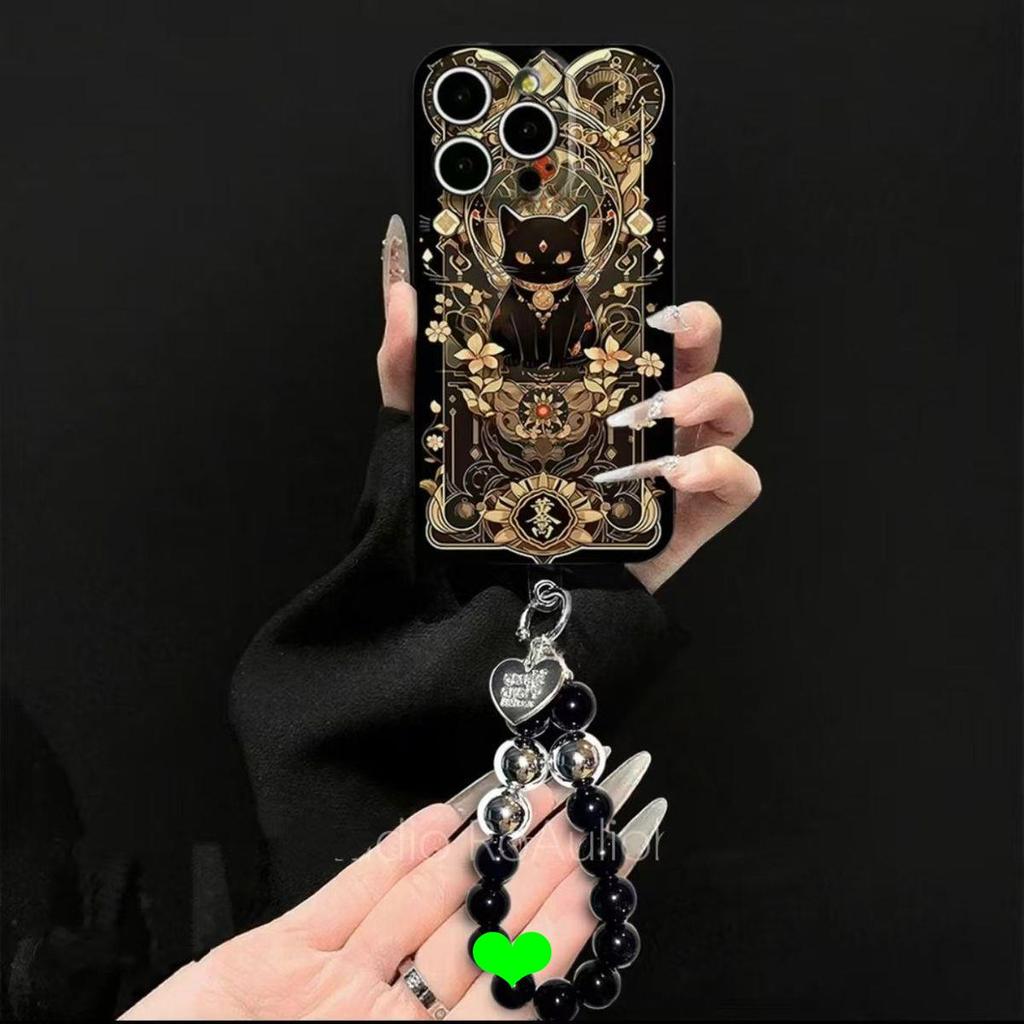 IPhone16 เคสโทรศัพท์ iPhone15/14promax13mini/12iPhonexs เคสป้องกัน Lucky Black Cat