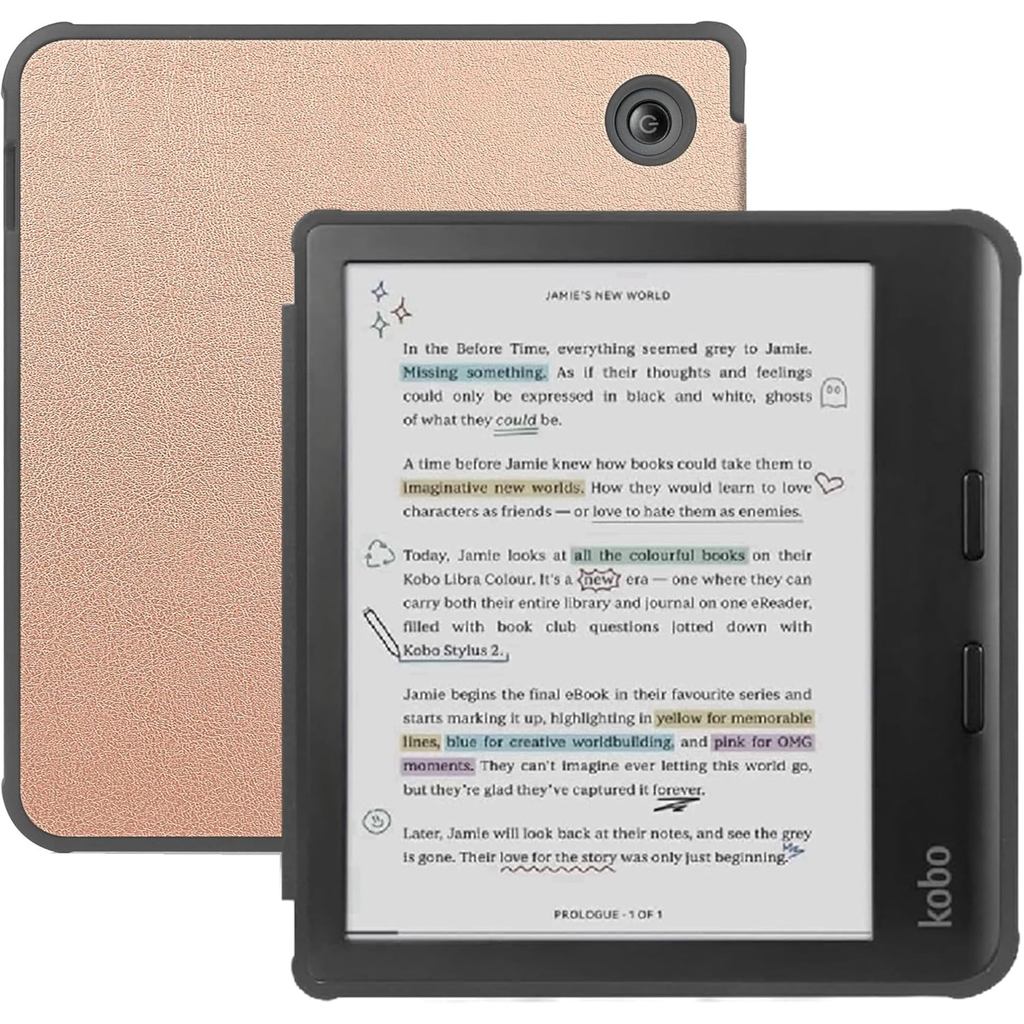เคสสําหรับ Kobo Libra Colour/Libra 2 eReader ฝาครอบหนัง PU พรีเมี่ยม/Libra Colour/Libra