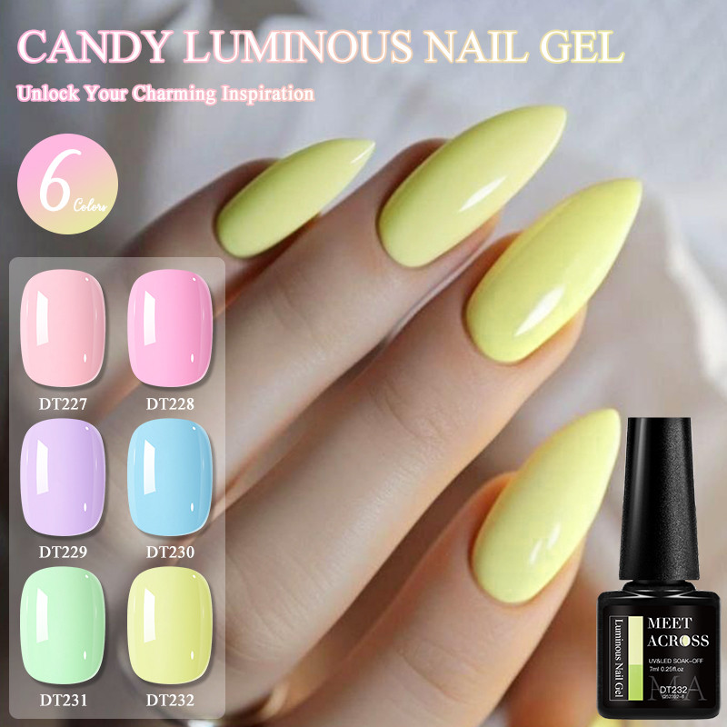 MEET ACROSS Luminous Candy สีเจลเล็บเจลเคลือบเงาเล็บ 7ml