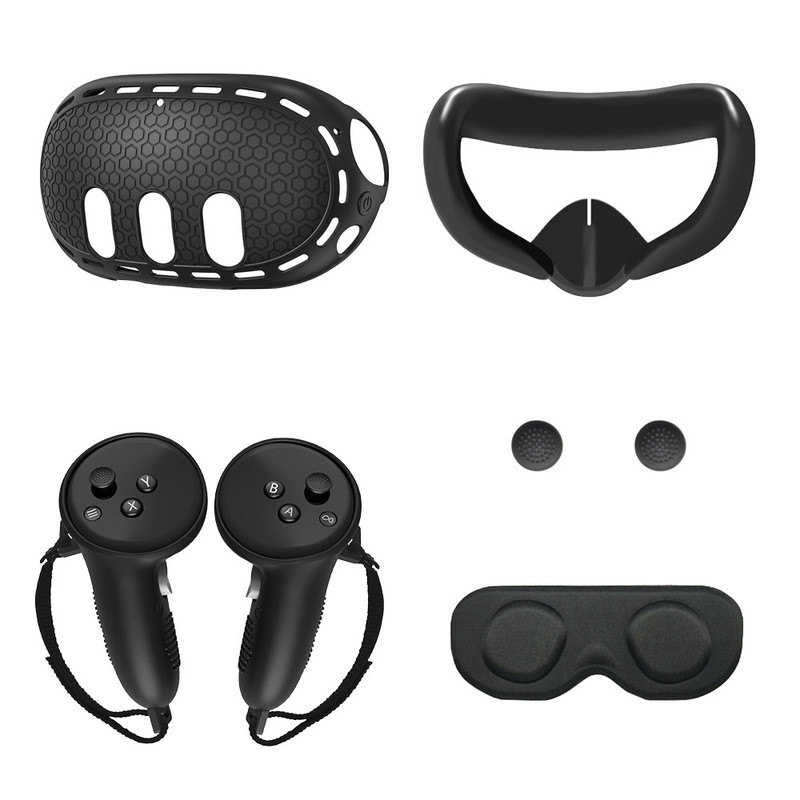 เหมาะสําหรับ Meta quest3 ซิลิโคนป้องกันกรณี Q3 หน้ากากป้องกันการรั่ว VR Handle Host Cover Rocker Cap