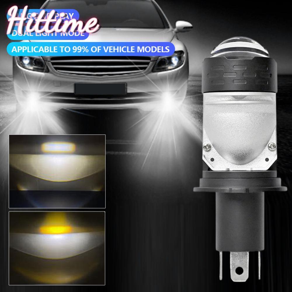 HITTIME H4 LED โปรเจคเตอร์เลนส์ไฟหน้ารถหลอดไฟ CANBUS Turbo หลอดไฟ Auto Dual DRL Hi/Lo Beam Light ไฟห