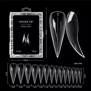 DSTH 140 ชิ้น/กล่องสั้นโค้ง Stiletto เล็บ Dual รูปแบบสําหรับต่อเล็บ 3D Cats Claw Sculptural เล็บอะคริลิคคลุมทั้งหมดแม่พิมพ์ร้อน