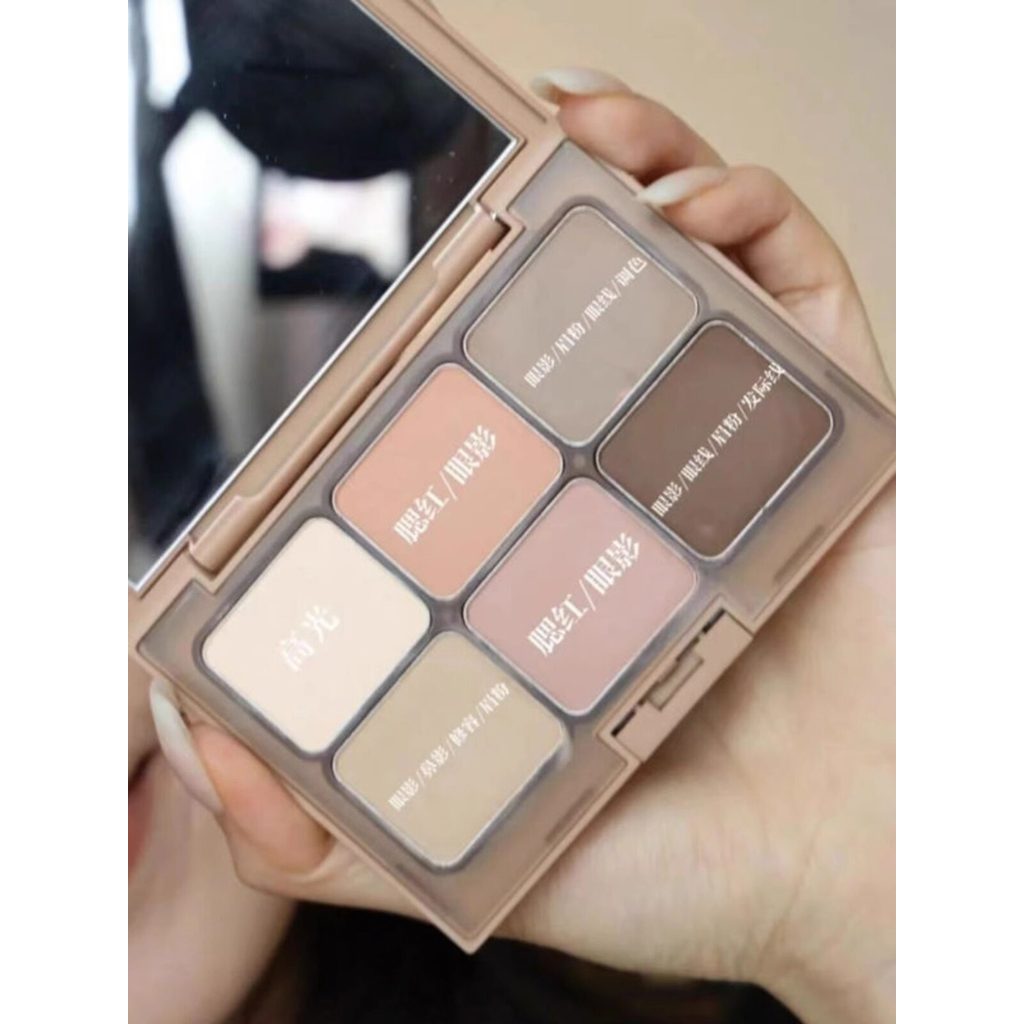 บลัชออน บลัชออน 4u2 Eye Shadow Palette Blush Eyebrow Powder Contouring Highlighting Brightening Lyin