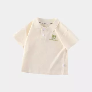 Moodeng Baby เสื้อโปโลเด็ก ชาย 90-150CM ใส่สบาย ไม่ร้อน ผ้าวาฟเฟิล เสื้อโปโลที่ใส่ไปเที่ยวก็ได้