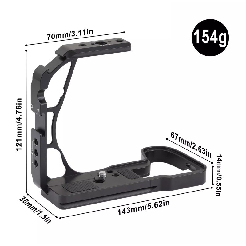 กรงกล้องโลหะครึ่งสําหรับ Panasonic Lumix S1RII/S1II/S1IIE | พร้อมที่จับด้านข้างและแผ่นปล่อยอย่างรวดเ