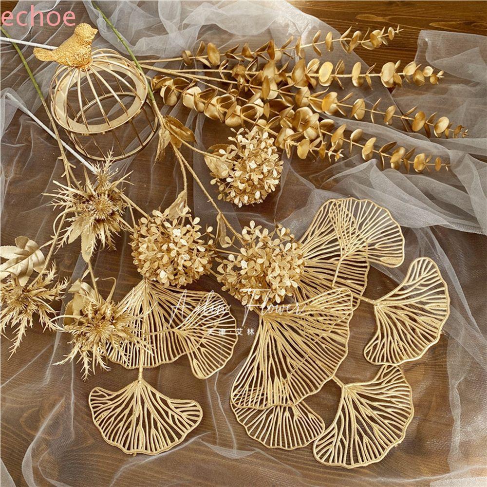 ECHOEDGE ตกแต่งคริสต์มาสสําหรับ Home Party งานแต่งงาน Maple Leaf Photo Props Golden Christmas พืชประ