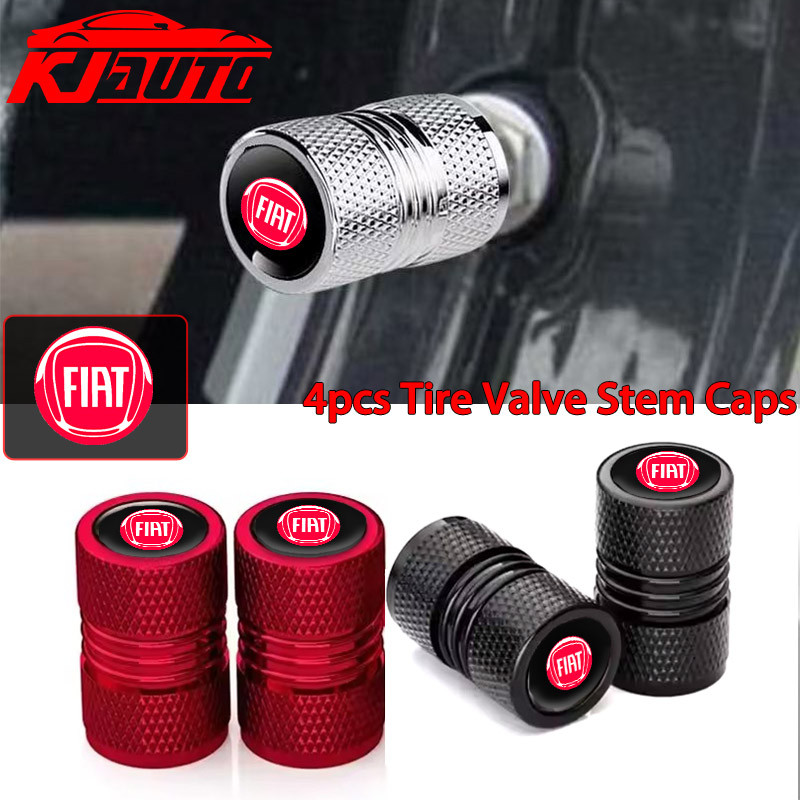 4pcs Fiat รถวาล์ว Caps Stem Case ครอบคลุมอลูมิเนียมล้อวาล์วฝุ่นหมวก Tyre Rim Stem สําหรับ Fiat Stilo