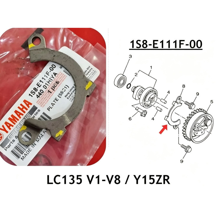 1S8-E111F-00 YAMAHA PART LC135 V1-V8 / Y15 V1-V2 จาน CAMSHAFT STOPPER