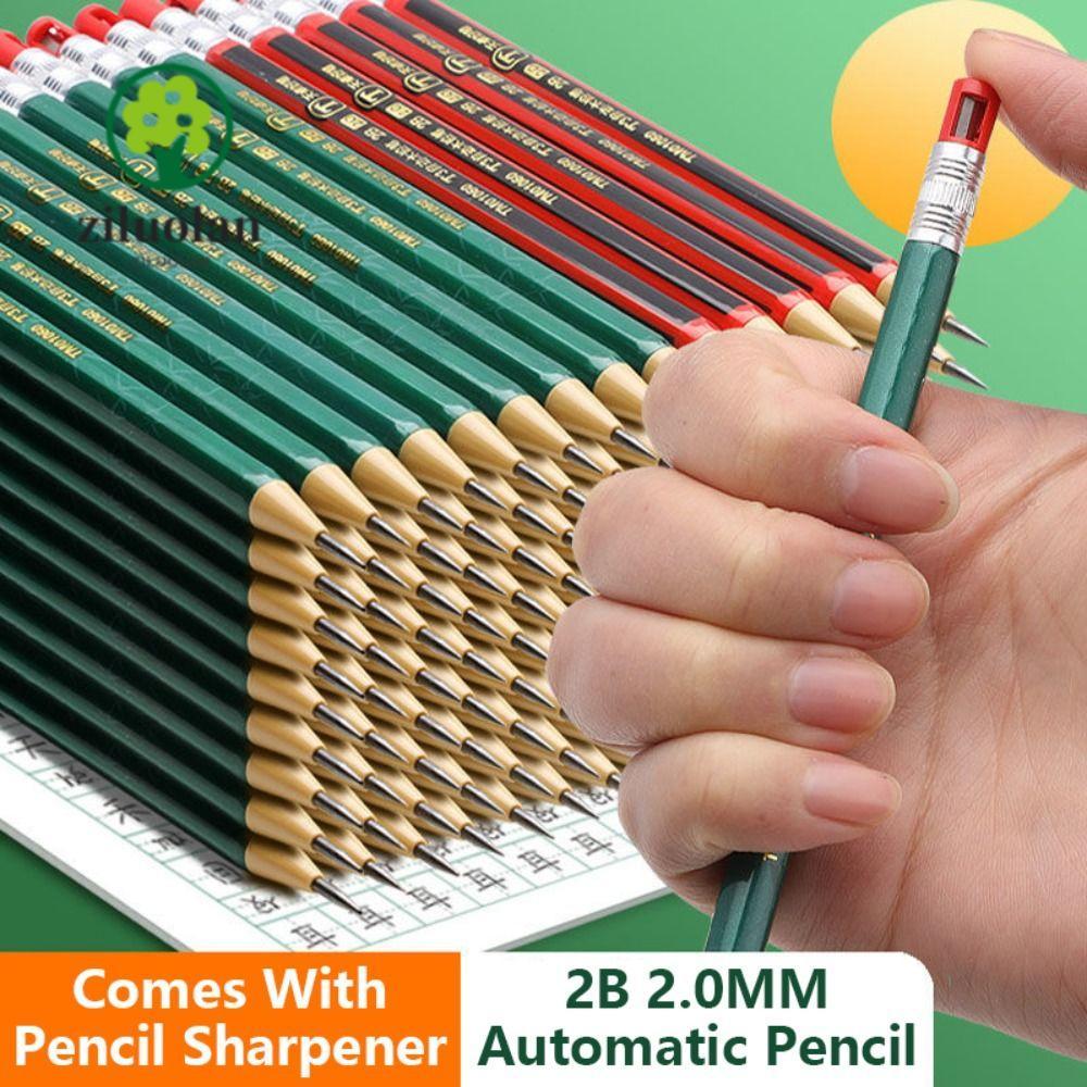ดินสอกด ZILUOLAN แบบกด มาพร้อมกบเหลาดินสออัตโนมัติ Simple Sketch Drawing Writing Tool เครื่องเขียน 2