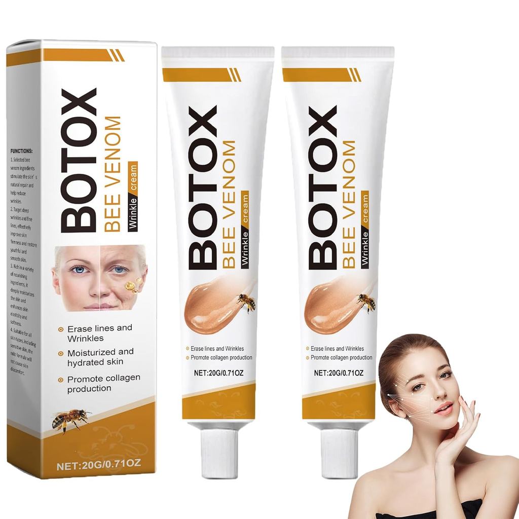 ครีมกําจัดริ้วรอย Botox Bee Venom, ครีมอเนกประสงค์ต่อต้านริ้วรอยกระชับ, Beautify Yourself (2 ชิ้น)