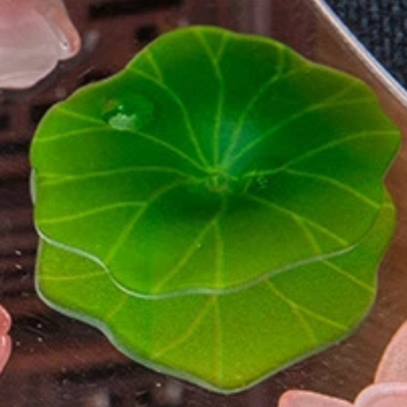 10 ชิ้น Lotus Leaf Lotus รูปเรซิ่น Flatback สําหรับ DIY กิ๊บติดผมเคสโทรศัพท์วัสดุตกแต่ง