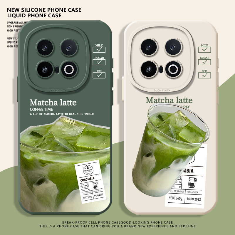 กาแฟมัทฉะเหมาะสําหรับ iqoo13 เคสโทรศัพท์ 12 ซิลิโคน neo10pro oneplus 13t/ace5 Niche 3 Premium 15 Boy