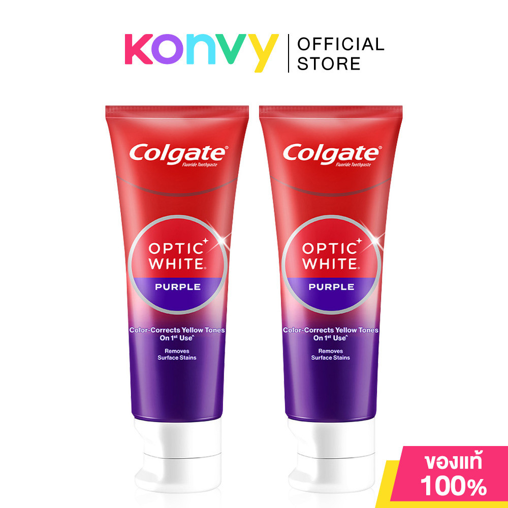 Colgate Toothpaste Optic White Purple [100g x 2pcs] ยาสีฟันคอลเกต อ๊อพติค ไวท์ เพอร์เพิล.