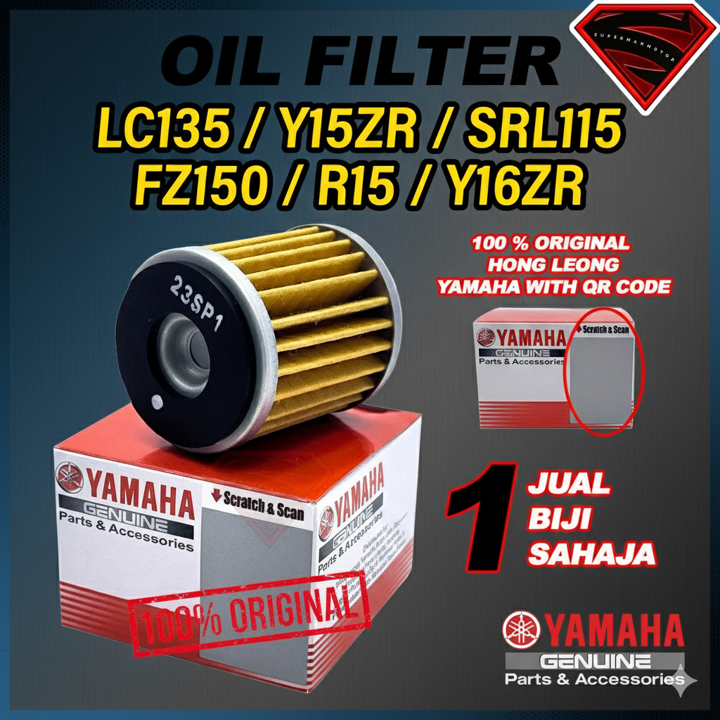QR CODE กรองน้ํามันเครื่อง Y15 Y16 LC 135 R15 FZ150 SRL115 1S7-E3440-00 [ JAMIN YAMAHA ]
