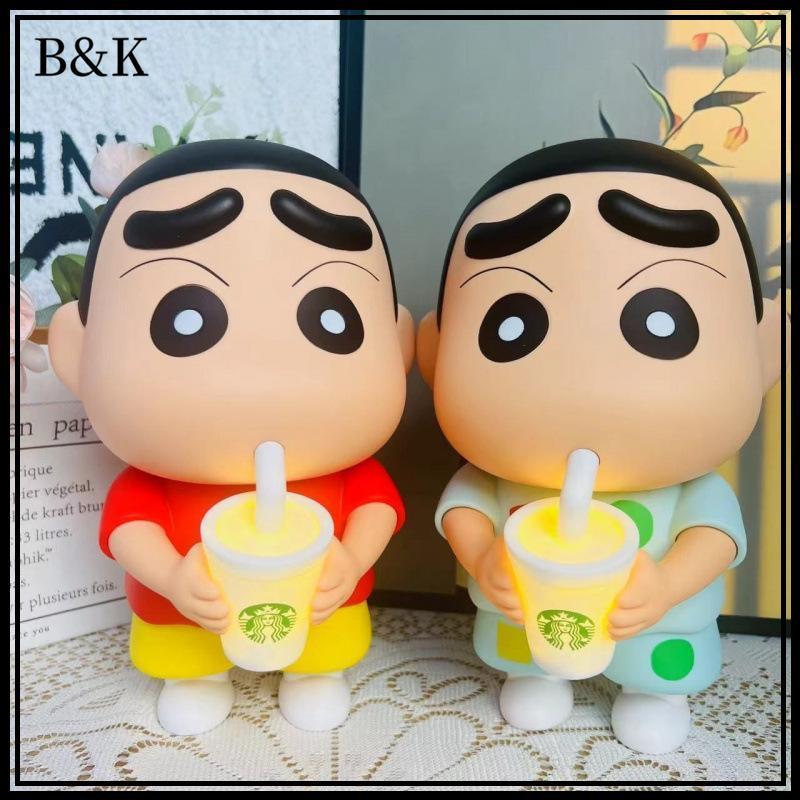 Lady 1 ชิ้นไวนิลนมชาถ้วยเรืองแสงเดสก์ท็อปเครื่องประดับ 25 ซม.ใหม่ Crayon Shin-Chan มือตุ๊กตา Noob อะ