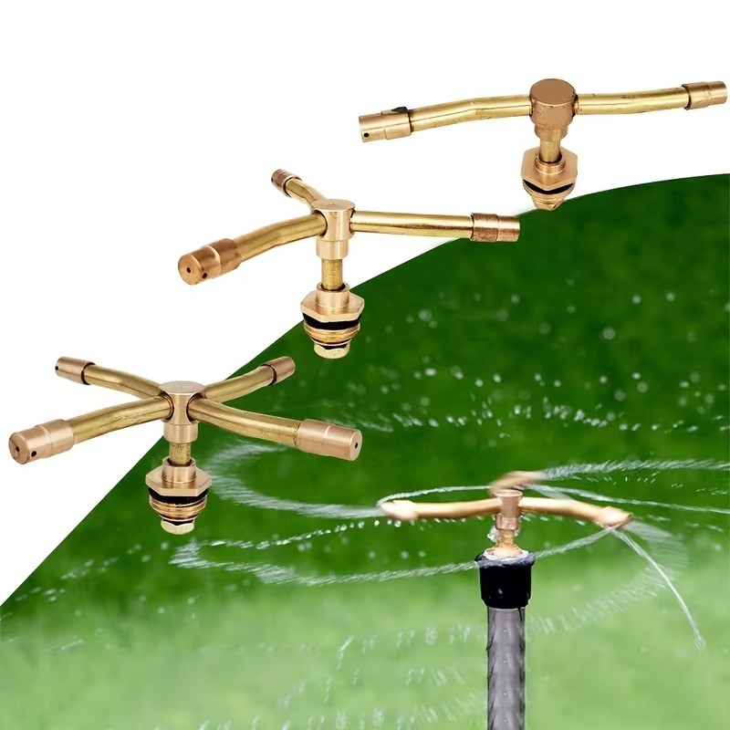2 แขน/3 แขน/4 แขนหมุนหัวฉีดทองเหลือง 1/2" การเกษตรสวนรดน้ํา 360 องศาเครื่องมือรดน้ํา