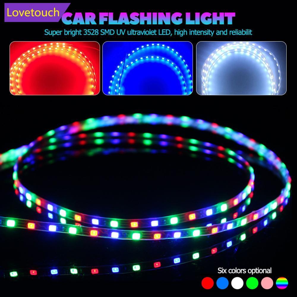 LOVETOUCH 1 PC 90 ซม.90SMD รถจักรยานยนต์ Decroation LED สีสัน Light Strip 3528 เทปยืดหยุ่นเชือก Stri