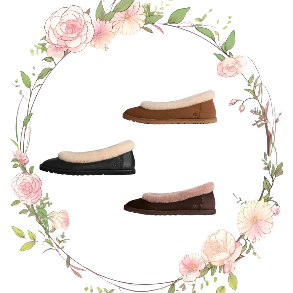 🚀ตัวแทน 🌊UGG Zora Ballet Flat Chestnut (Women's) รองเท้าบัลเลต์💦💯UGG รองเท้าผ้าใบแฟชั่นแท้ 100%🐬