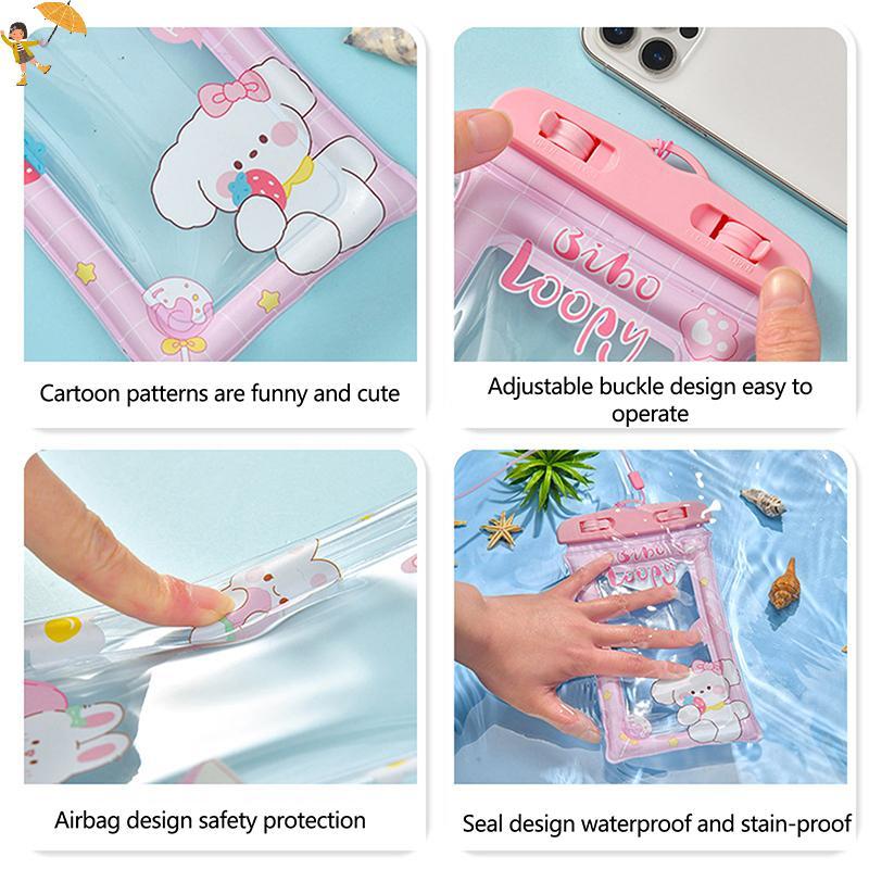 [GOU] Sanrio Phone กระเป๋ากันน้ําการ์ตูน Universal Underwater Phone Protector กระเป๋าหน้าจอสัมผัส PV