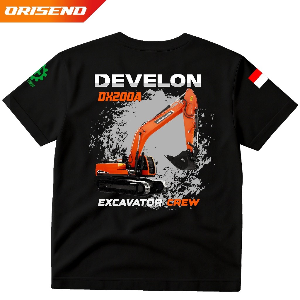 เสื้อยืด Exavator Develon Dx200A ทําจากผ้าฝ้าย Combed