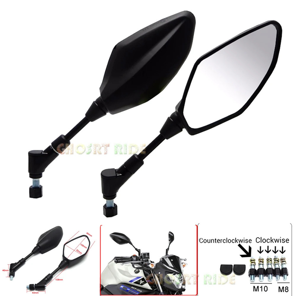 Rearview Mirrors M10 For Yamaha MT-01 MT-03 MT-07 MT-09 Tracer 900 MT-10 FZ1 FZ6 FZ8 Fazer XJ6 XJR13
