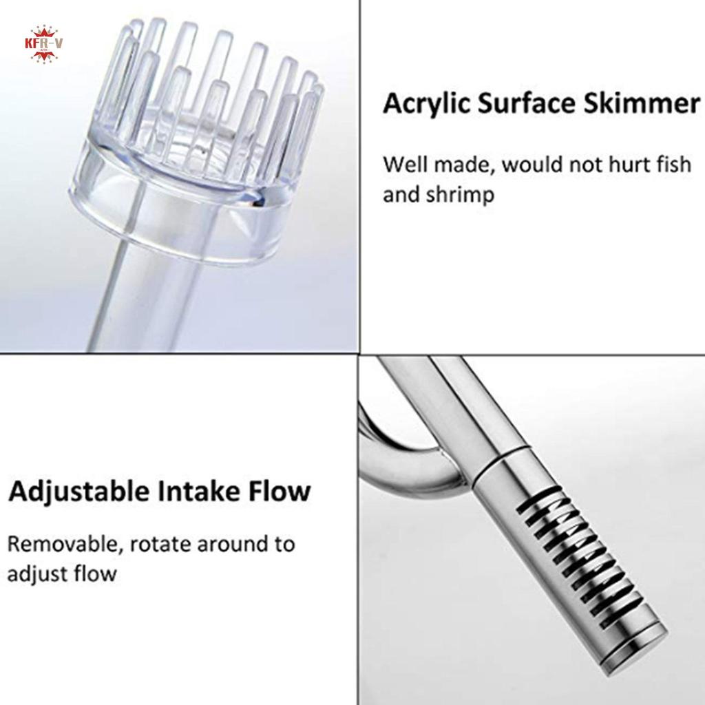 Lily ท่อสแตนเลสไหลเข้า Outflow Filter สําหรับ Aquarium ปลูกถังปลา