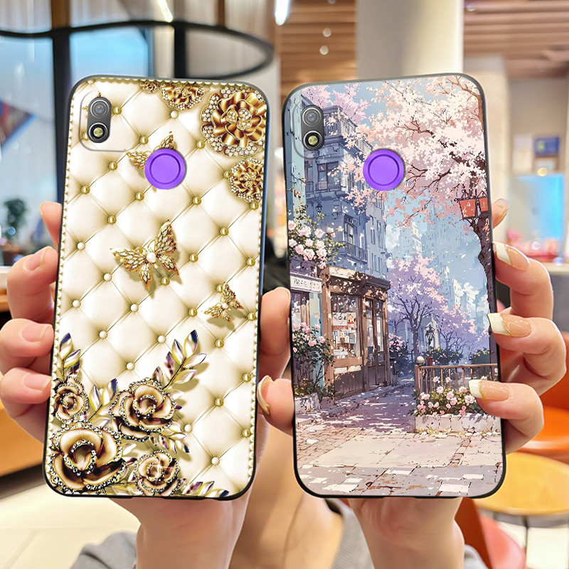 เคสโทรศัพท์สําหรับ Tecno Pop 4 BC2c, BC1s กันกระแทกซิลิโคนอ่อนนุ่มสีดํากรณีอะนิเมะสไตล์กระต่ายโคมไฟฝ