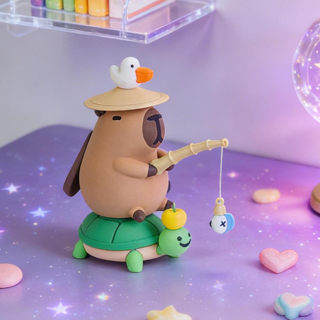 ตุ๊กตาตกปลา Kapibala, Kapibala ตุ๊กตาเดสก์ท็อปเครื่องประดับ,ของเล่นแม่เหล็กสร้างสรรค์ wipqsvn