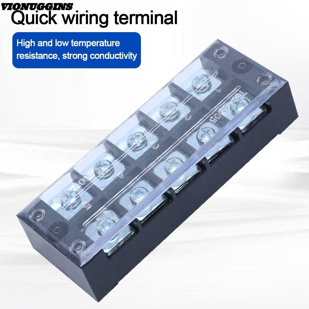 VIONUGGINS Strip Block Terminal,พร้อมสกรู Dual Row Terminal Block, Electric Block Terminal Electric 