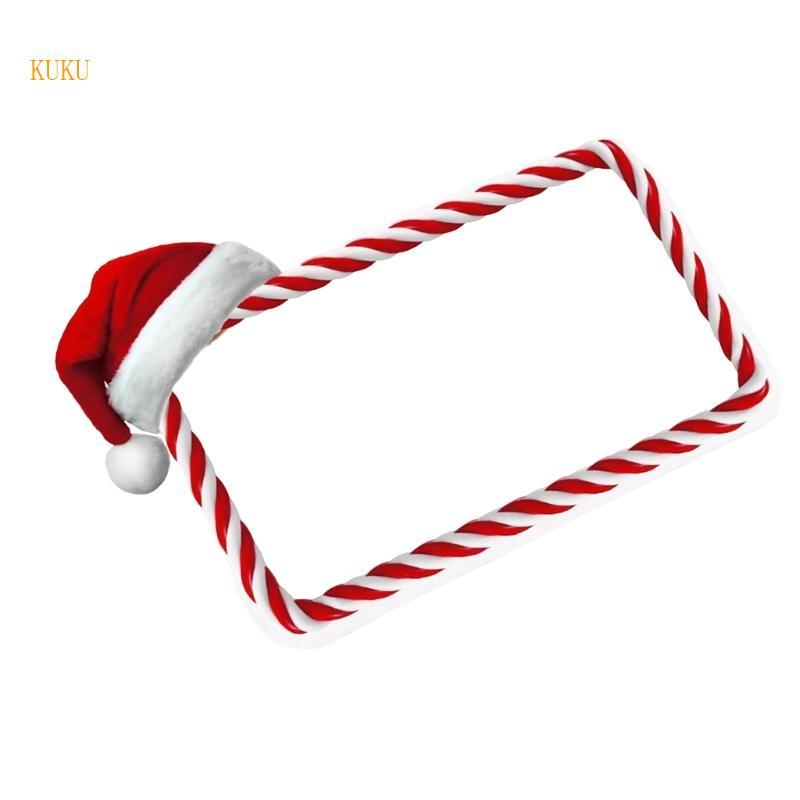 KU* Pack of 50 Festival Red and White Christmas Place Cards for Dining Table Name Labels