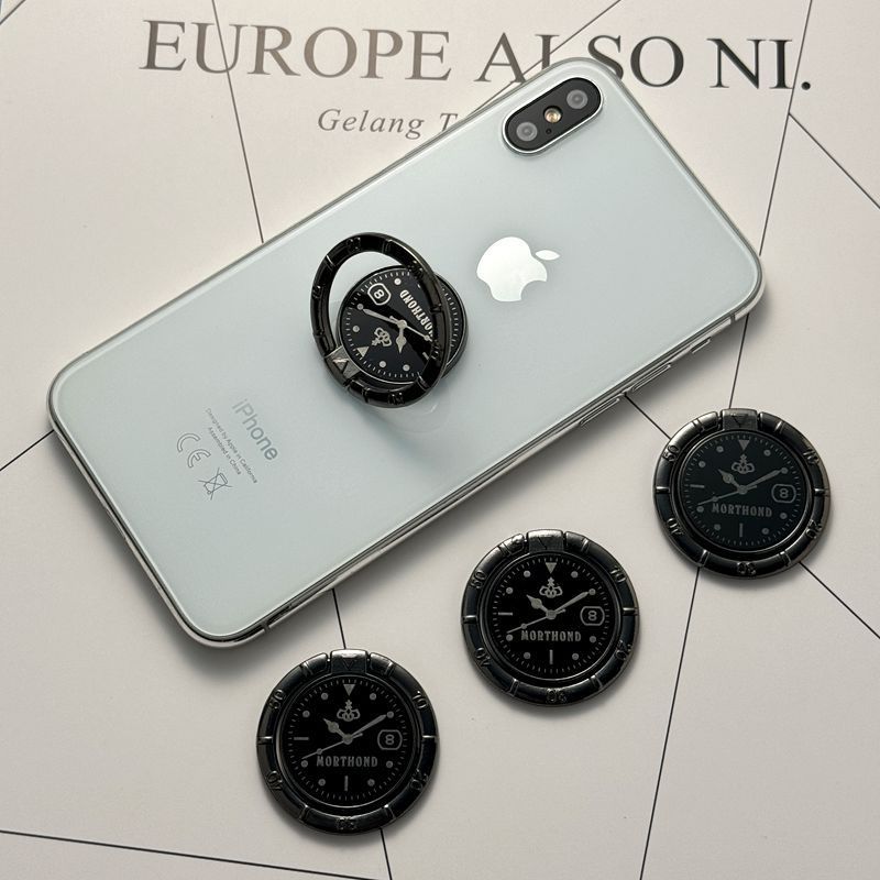 griptok magsafe magnetic griptok สีดํานาฬิกาแหวนผู้ถือโลหะผสมไฟฟ้าโทรศัพท์มือถือสก์ท็อปรถแม่เหล็กแหว