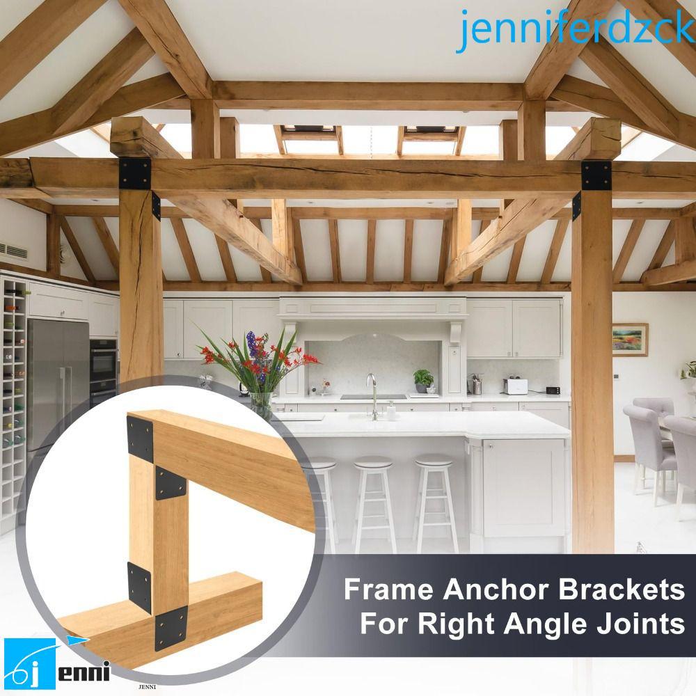JENNIFE Pergola Brackets, ชุด Pergola ที่ทนต่อการกัดกร่อน, กรอบรองรับขั้วต่อลําแสงโลหะสีดําสําหรับงา