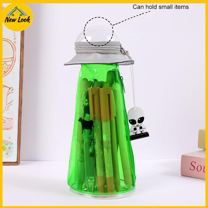 NewLook Creative UFO Alien Pencil Case Funny Doll Storage Bag Portable Transparent Large Capacity St
