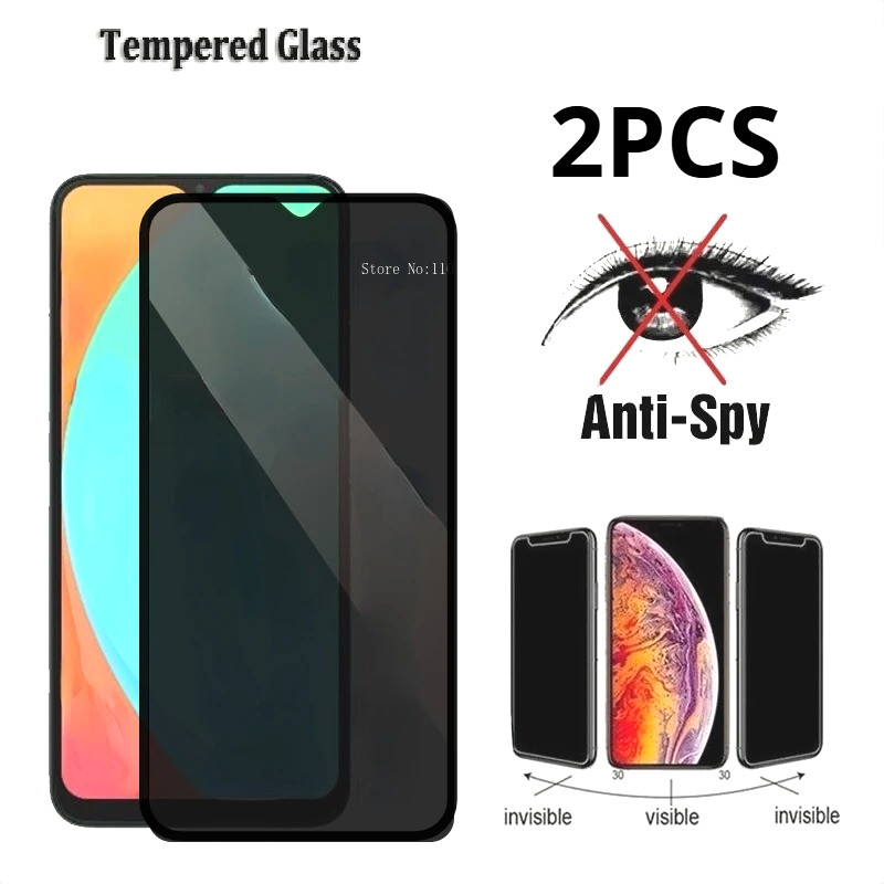 1-2PCS Anti Spy ความเป็นส่วนตัวฟิล์มแก้วสําหรับ Ulefone หมายเหตุ 9P 7T 7 7P 6T 6 6P โทรศัพท์ขอบสีดํา