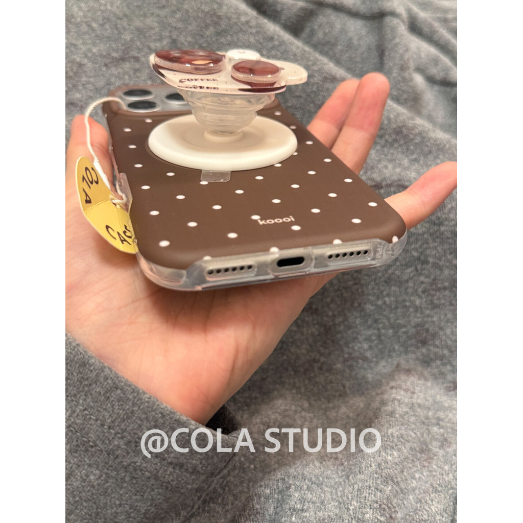 แม่เหล็กสองชั้นฝ้าสีน้ําตาลลายจุดถ้วยกาแฟออกแบบเคสโทรศัพท์เข้ากันได้กับiPhone 14 Pro 15 16 Pro 17 Pro Maxกันกระแทกฝาครอบป้องกัน - รูปที่ 5