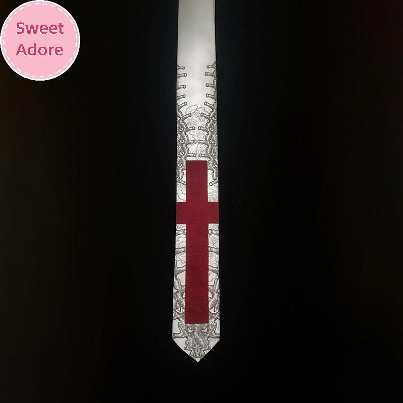 SweetAdore Gothic Kawaii Elegant ผู้ชายเนคไทสําหรับ Man อะนิเมะ Y2k Tie พิมพ์ Lolita คอสเพลย์ Punk E